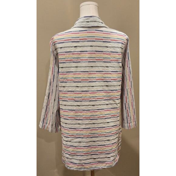 Habitat Fiesta Weave Tunic Top White Multicolor Relaxed Fit Cotton Womens Medium - Picture 7 of 11
